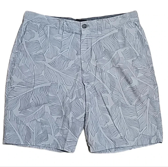 Banana Republic Aiden 34 Blue Palm Leaf Shorts Mens Preppy Vacation Summer - Picture 2 of 4